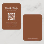 Carte D'accompagnement Classic Rustic Terracotta QR Code Mariage RSVP (Devant / Derrière)