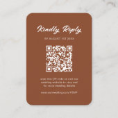 Carte D'accompagnement Classic Rustic Terracotta QR Code Mariage RSVP (Devant)