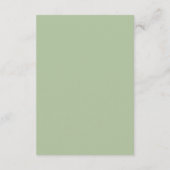 Carte D'accompagnement Classic Sage Green Minimalist Wedding Details (Dos)