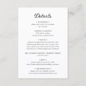 Carte D'accompagnement Classic Script Wedding Details Card (Devant)