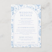 Carte D'accompagnement Classic Simple Porcelaine Bleue Mariage Détails Ca (Devant)