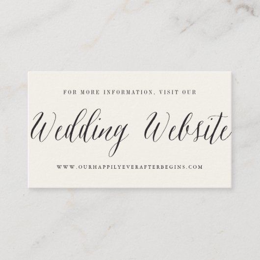 Carte D'accompagnement Classic Simple Script Moderne Chic Site Mariage (Devant)
