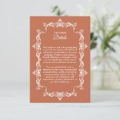Carte D'accompagnement Classic Terracotta Clay Ornately Framed Wedding (Debout devant)