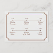 Carte D'accompagnement Classic Terracotta & Ecru Mariage Timeline (Dos)