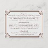 Carte D'accompagnement Classic Vintage Brown & Ecru Mariage Détails (Devant)