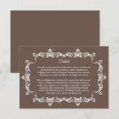 Carte D'accompagnement Classic Warm Mocha Brown Ornately Framed Wedding (Devant / Derrière)