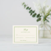 Carte D'accompagnement Classic White and Sage Green Wedding Response (Debout devant)