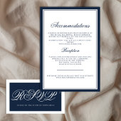 Carte D'accompagnement Classic White Navy Élégant Regal