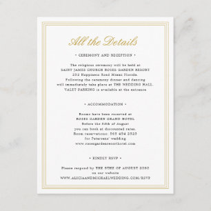Carte D'accompagnement Classique blason de mariage formel vintage monogra