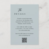 Carte D'accompagnement Classique bleu rouillé QR Code élégant mariage (Devant)