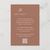 Carte D'accompagnement Classique Burnt Orange QR Code Mariage élégant (Devant)