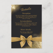 Carte D'accompagnement classique élégant filigree noir or mariage (Devant)