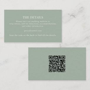 Carte D'accompagnement Classique Élégant Minimaliste Mariage RSVP Sage Po