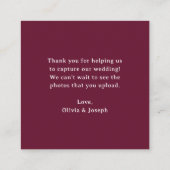 Carte D'accompagnement Classique Luxe | Code QR de mariage Capturer l'amo (Dos)