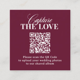 Carte D'accompagnement Classique Luxe Code QR de mariage Capturer l'amo