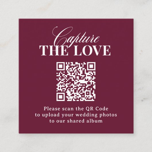 Carte D'accompagnement Classique Luxe | Code QR de mariage Capturer l'amo (Devant)