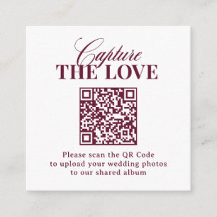 Carte D'accompagnement Classique Luxe Code QR de mariage Capturer l'amo