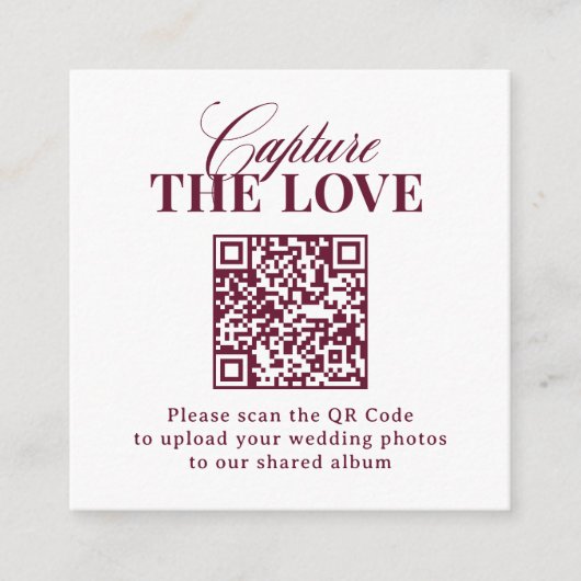 Carte D'accompagnement Classique Luxe | Code QR de mariage Capturer l'amo (Devant)