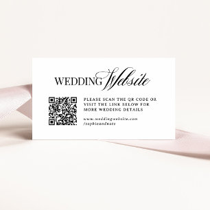 Carte D'accompagnement Classique Luxe Code QR du site Web de mariage