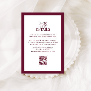 Carte D'accompagnement Classique Luxe Détails des invités de mariage av