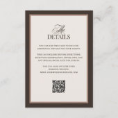 Carte D'accompagnement Classique Luxe Marron | Détails pour les invités d (Devant)