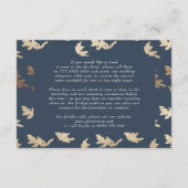 Carte D'accompagnement classique Marine Blue Gold crest détails mariage (Dos)