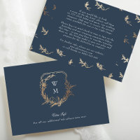 classique Marine Blue Gold crest détails mariage