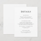 Carte D'accompagnement Classique Moderne Élégant Noir & Blanc (Devant / Derrière)