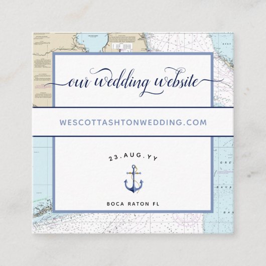 Carte D'accompagnement Classique #Nautical #Site Mariage Sud #Floride (Devant)