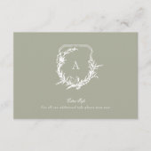 Carte D'accompagnement classique Sage Green Blanc vintage détails (Devant)