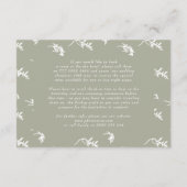 Carte D'accompagnement classique Sage Green Blanc vintage détails (Dos)