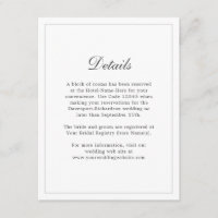 Classique Simple et élégant Détails du mariage Inf
