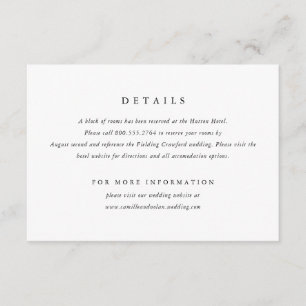 Carte D'accompagnement Classique Simple Minimal Élégant Type Mariage
