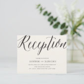 Carte D'accompagnement Classique Simple Script Réception de mariage moder (Debout devant)