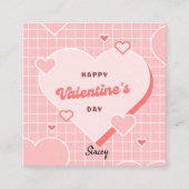 Carte D'accompagnement Classroom Valentine Pink and White Grid Design (Devant)