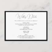 Carte D'accompagnement Classy Black & White Script Border Wedding Details (Devant)