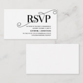 Carte D'accompagnement Classy élégant, Script noir, réponse RSVP (Devant / Derrière)