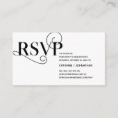 Carte D'accompagnement Classy élégant, Script noir, réponse RSVP (Devant)