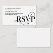 Carte D'accompagnement Classy élégant, Script noir, réponse RSVP (Devant / Derrière)