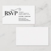 Carte D'accompagnement Classy élégant, Script noir, réponse RSVP (Devant / Derrière)