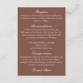 Carte D'accompagnement Classy Old Money Mocha Brown Ivory Wedding Details (Dos)