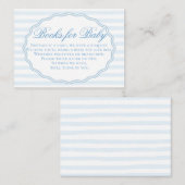 Carte D'accompagnement Classy Preppy Blue White Stripes Books for Baby (Devant / Derrière)