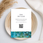 Carte D'accompagnement Claude Monet Water Lilies Mariage<br><div class="desc">Créez vos propres cartes de boîtier mariage personnalisées avec un tableau Claude Monet Water Lilies.</div>