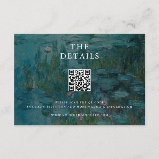 Carte D'accompagnement Claude Monet Water Lilies Mariage (Devant)