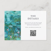 Carte D'accompagnement Claude Monet Water Lilies Mariage (Devant)