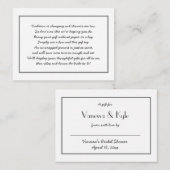 Carte D'accompagnement Clé de douche d'affichage blanc gris simple + étiq (Devant / Derrière)