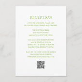 Carte D'accompagnement Clean Lime Green QR Code Mariage élégant (Devant)