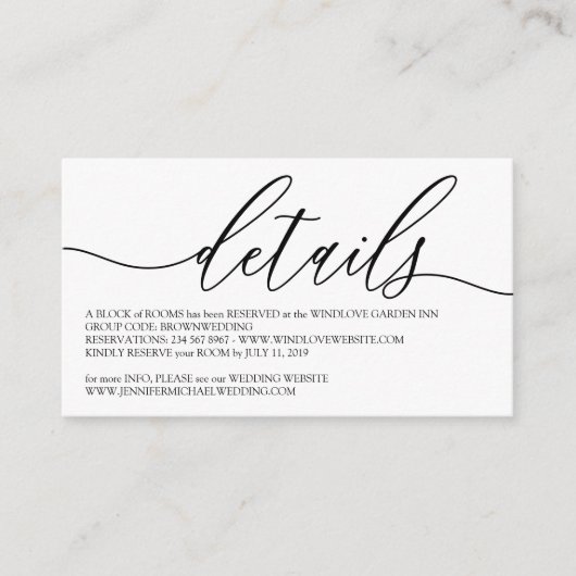 Carte D'accompagnement Clean Simple Modern Ajouter Vos Détails Photo Mini (Devant)