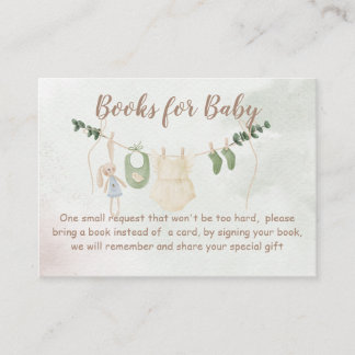 Carte D'accompagnement Clothes on a line boho baby shower book request