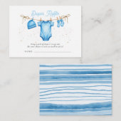Carte D'accompagnement Clothesline Blue Boy Baby Shower Diaper Raffle (Devant / Derrière)